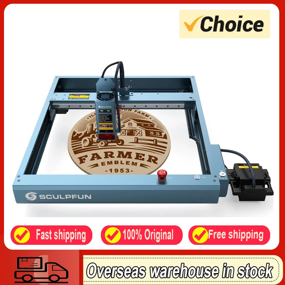 Sculpfun SF-A9 40W Laser Engraver Cutting Machine with Ultra-fine Laser Spot Adjustable 0.1mm/0.15mm Support USB/WiFi 400x400mm