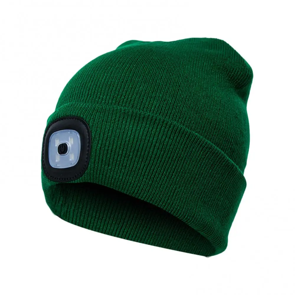 Hat Cap Unisex Beanie Outdoor Cycling Hiking LED Light Knitted Winter Elastic Cap
