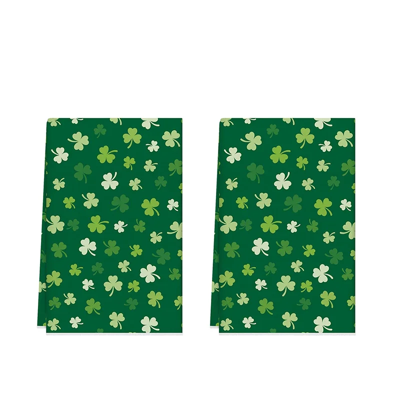 

2Pcs, St. Patrick's Day Shamrock All-Over Print Kitchen Towels, 40Cm*60Cm Towel Set, Super Absorbent Soft Cleaning Cloth, Cooking and Baking Tea Towel, Hand Towel, Cleaning Cloth, Dishcloth, Kitchen Decoration, Living Room Decoration, Kitchen Essentials, 