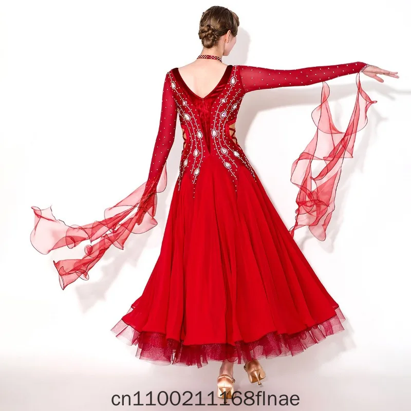 Advanced Adult Modern Dance Performance Costume MY925 Ballroom Dance Costume Waltz Skirt for Women's Stage Performance Costume