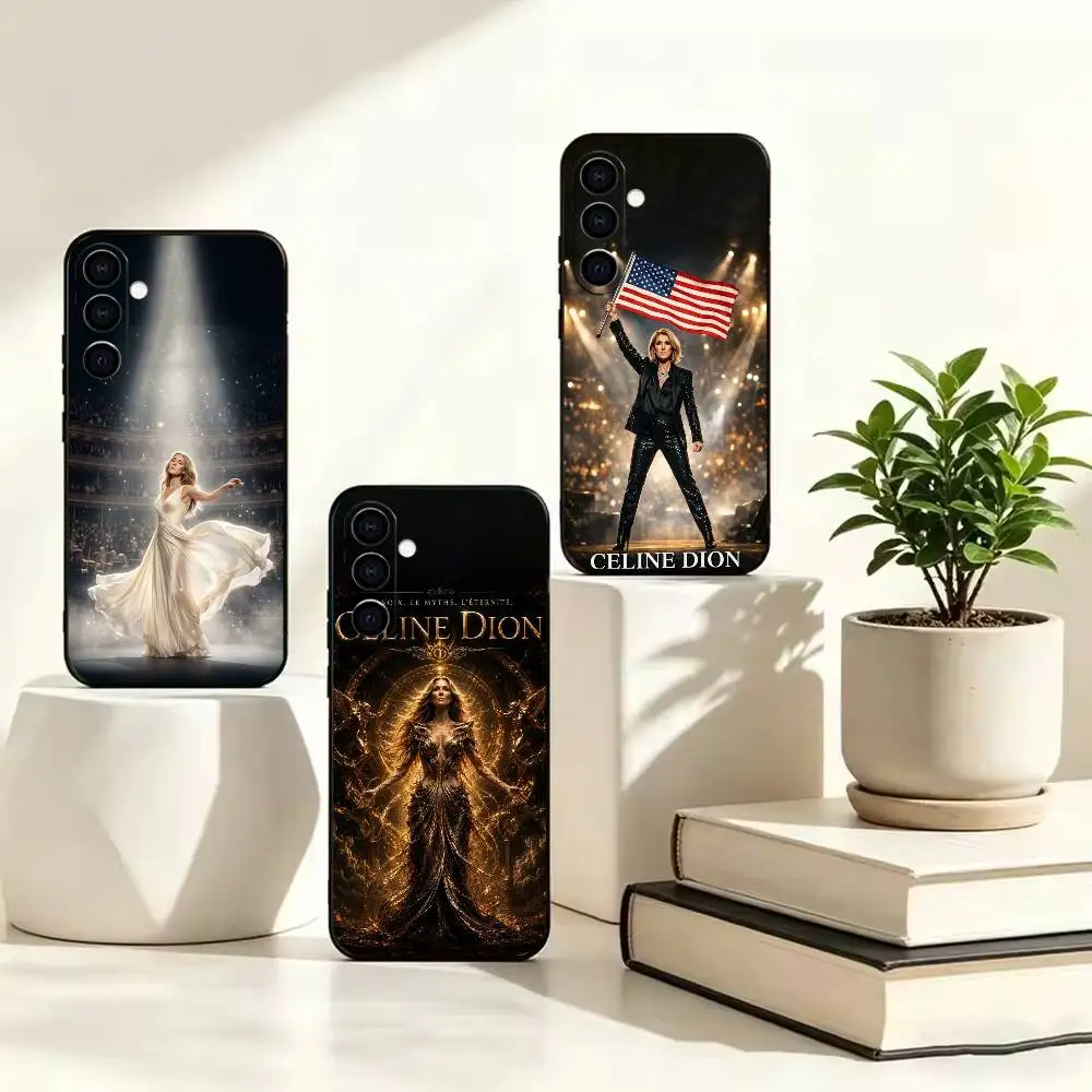Legendary pop diva C-CelineS  Black Shockproof Painted phone Case For Samsung A73 20,21s,22,31,32,52,53,72