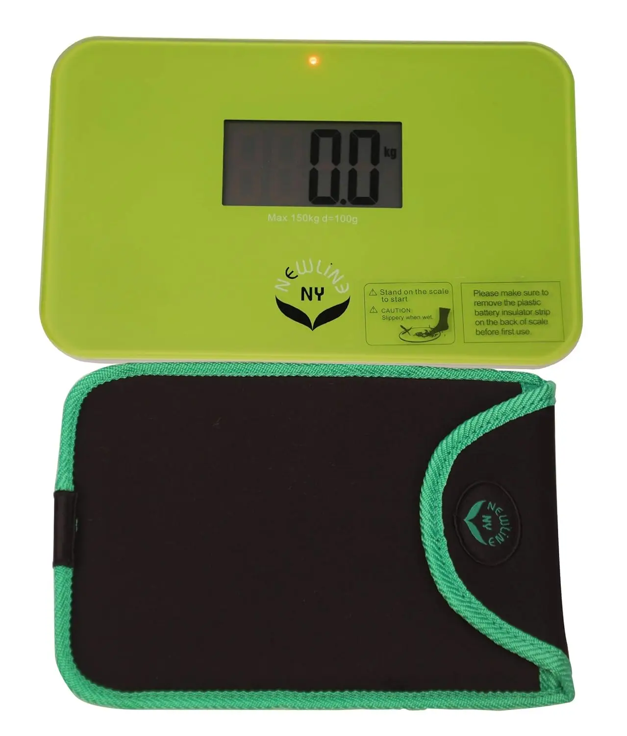 

NewlineNY Step on Super Mini Smallest Travel Bathroom Scale with Protection Sleeve: SBB0638SM GN Green Case Cover