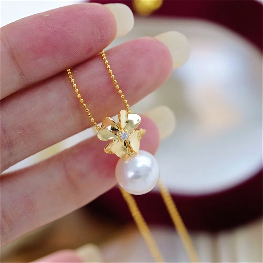 

DIY Pearl Accessories 18K Bag Gold Copper Thick Gold Plated Classic Fashion Pendant Work in Progress 10-13mm