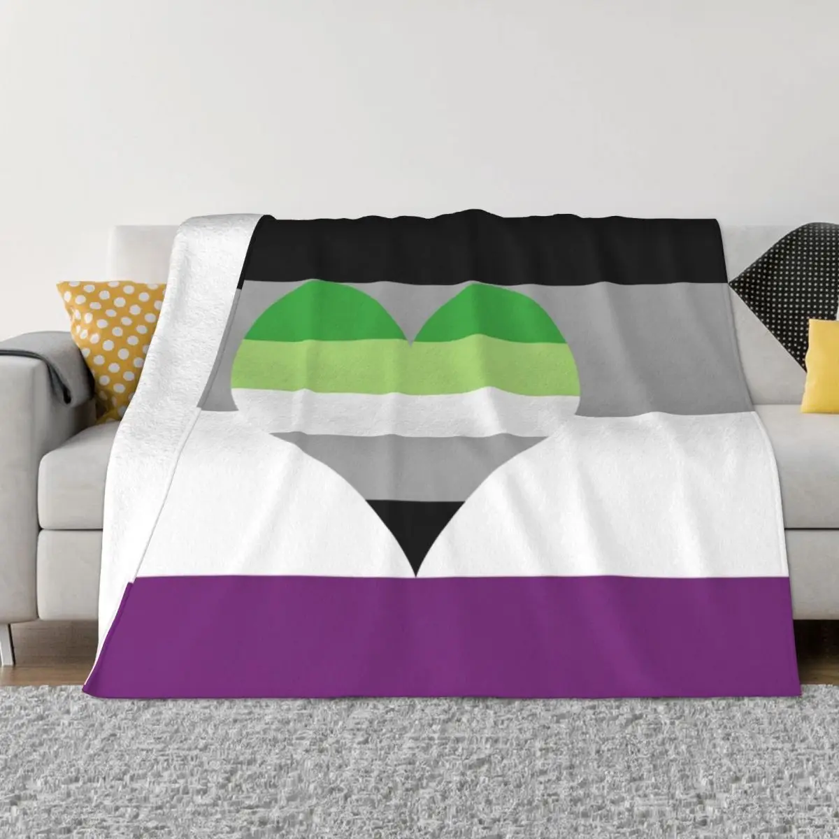 

Asexual Aromantic Pride Flag Throw Blanket sofa Sofa Throw Blanket Summer Bedding Blankets Travel Blanket