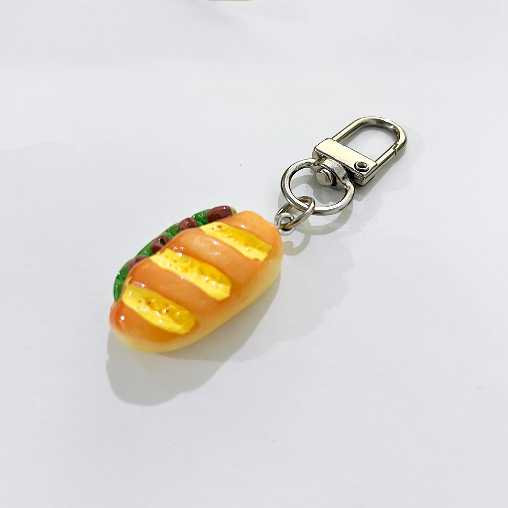Niedliche Sandwich-Waffel-Ananas-Brötchen-Anhänger Schlüsselanhänger Mini-Harz-Lebensmittel-Spielzeug Schlüsselhalter Kopfhörerhülle Rucksack-Anhänger Deko-Geschenk – Detail 18