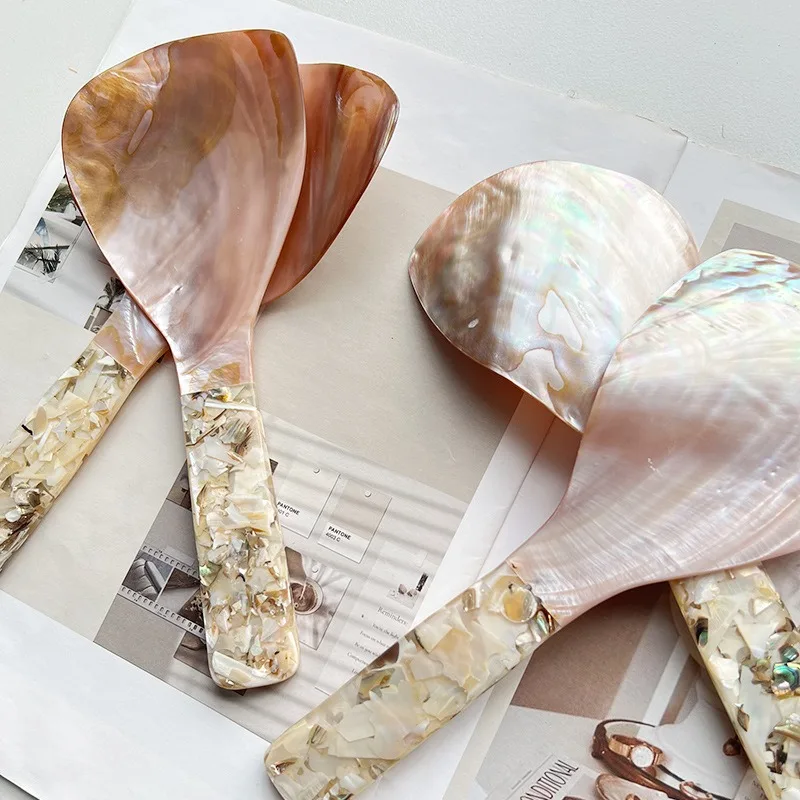 

AhunderJiaz-Nordic Natural Conch Shell Soup Spoon, Restaurant Spoons, Home Retro Kitchen Utensil Set, Dinnerware Sets