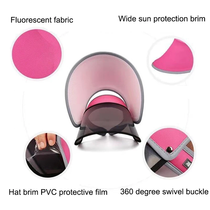 Women Summer Sun Visor Hat Wide Brim Double Layer Beach Cap Female Adjustable UV Protection Hats Outdoor Packable Sunshade Cap