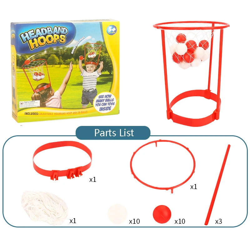 Filet de basket-ball réglable Head Hoop pour enfants et adultes, bande de sauna, jeu de carnaval, fête, 1 ensemble