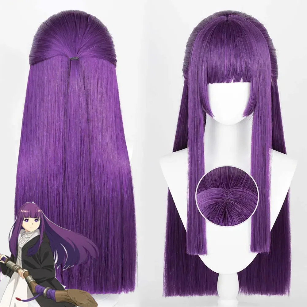 Sousou No Frieren Fern Cosplay Perruque Nette pour Femme, Cheveux Synthétiques, Degré de Chaleur, Carnaval, Accessoires de ixd'Halloween, Bol, 80cm