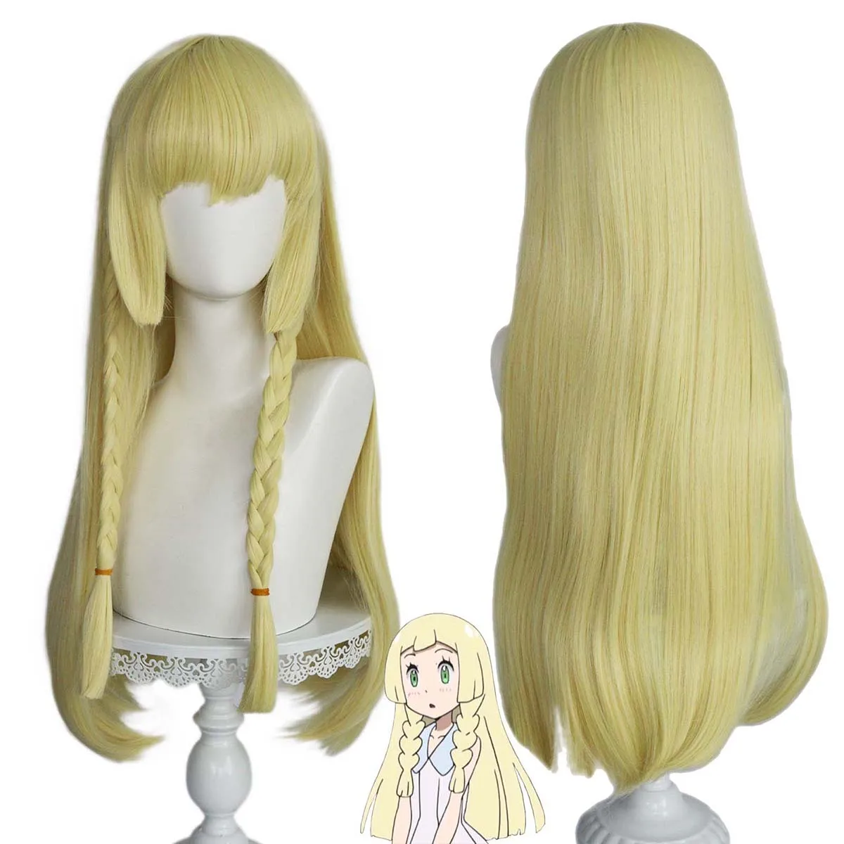 

Team Rocket Женщины Lillie Косплей Блондинка Длинные Парики для Хэллоуина Костюм Игра