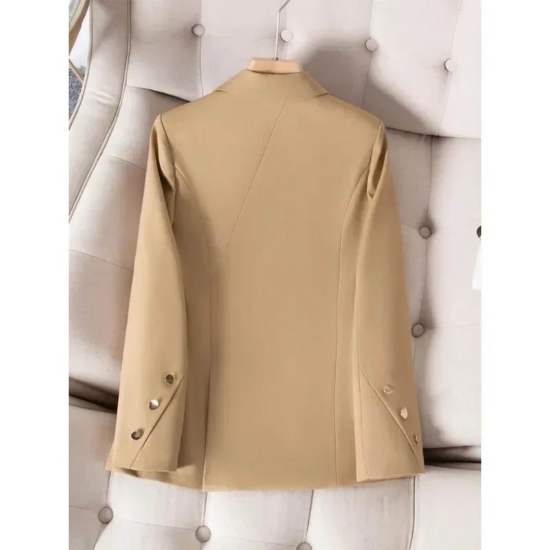 Blazer formel à manches longues pour femmes, vêtements de travail d'affaires, veste pour femmes, orange, noir, mode féminine, dames de bureau, automne, hiver