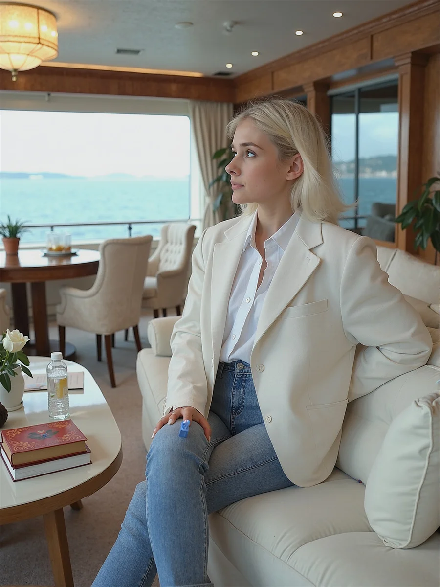 Effen klassieke blazers met enkele rij knopen voor dameskleding Dames Satijn-effect Romantisch wassen Eenvoud Ruche Mager Doorschijnend OL