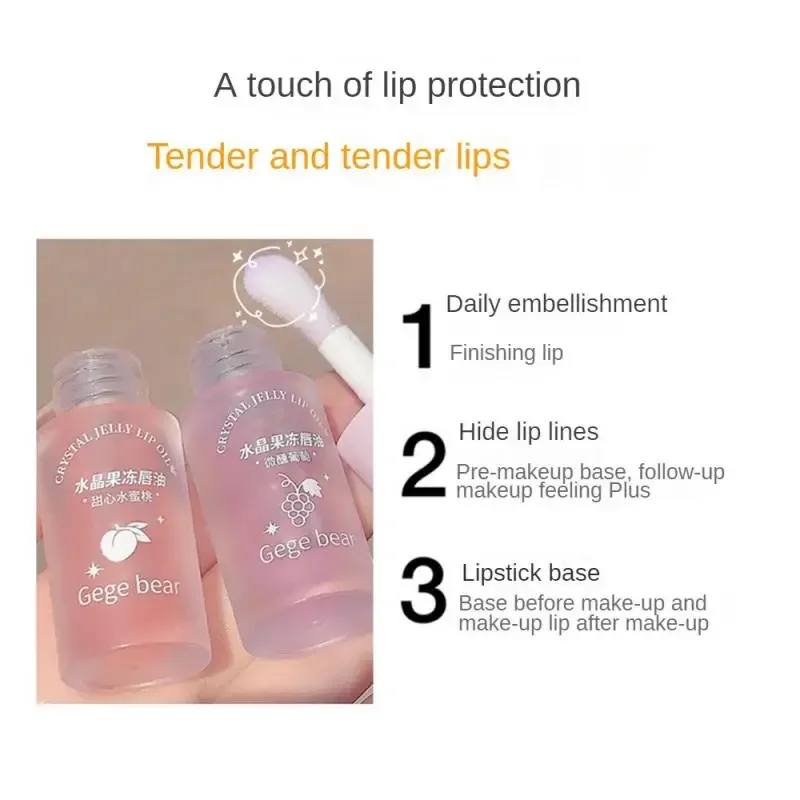 Lip Glaze Soft Lasting Repair Waterproof Lip น้ําผึ้งคริสตัล Jelly Lip Oil Mirror ลิปกลอสลิปสติกปากกา Moisturizing โปร่งใส