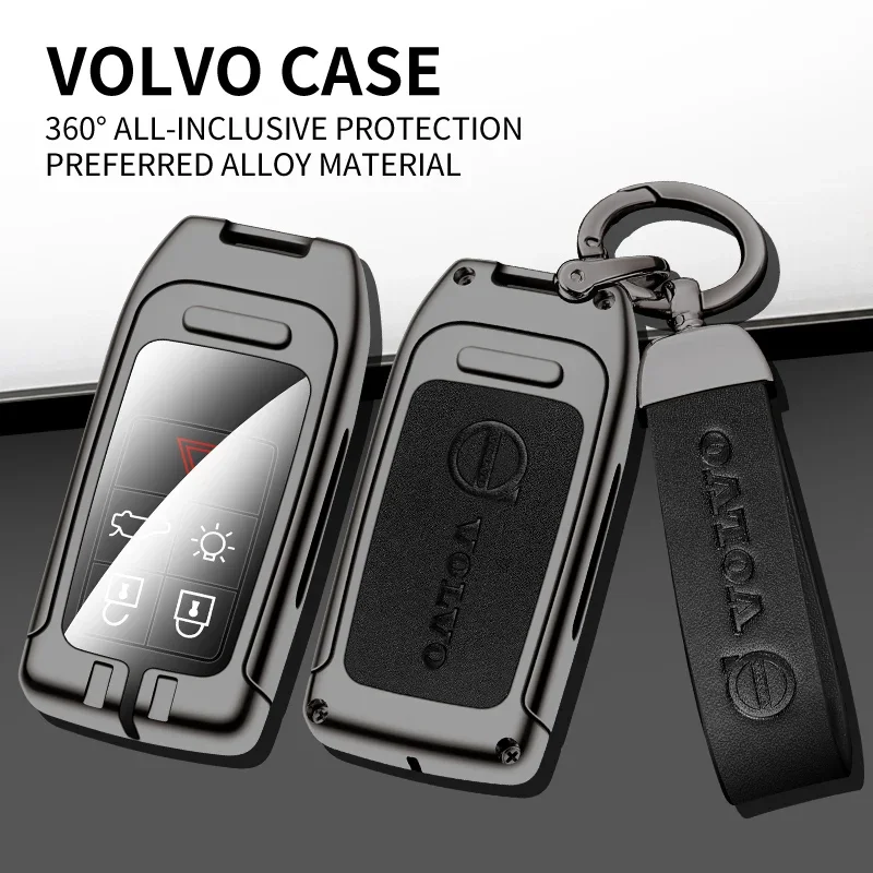 

Zine Alloy Leather Car Key Case Cover Shell Holder Protection For Volvo S40 S60 S80 S90 XC60 XC70 XC90 V40 V60 Auto Accessories