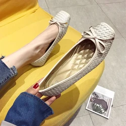 Moda mieszkania dla damskie mokasyny Slip-on kobiety mieszkania biurowa, damska buty miękkie wygodne duży rozmiar 41 A2272