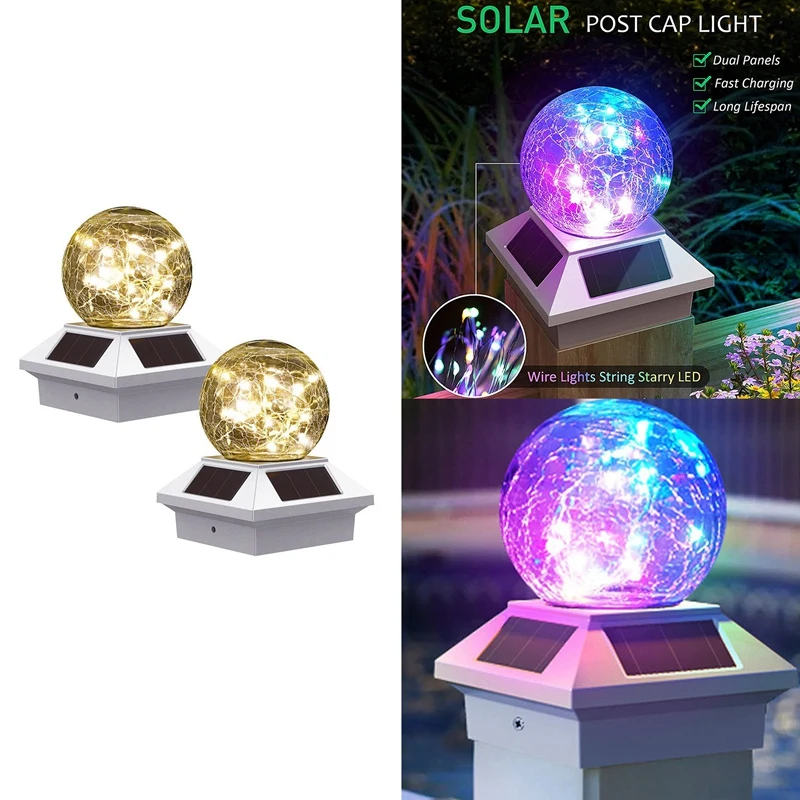 

Solar Garden Light, Solar Fence Post Cap Light For Fence Deck Or Terrace, Warm White High Brightness LED