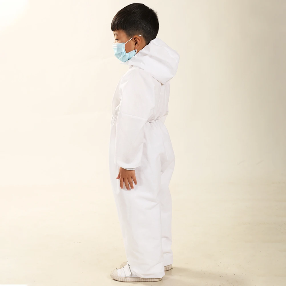 

Disposable Kids Protective Isolation One-Piece Suit Hood Zipper Dust Chemical Protection Outdoor Painting