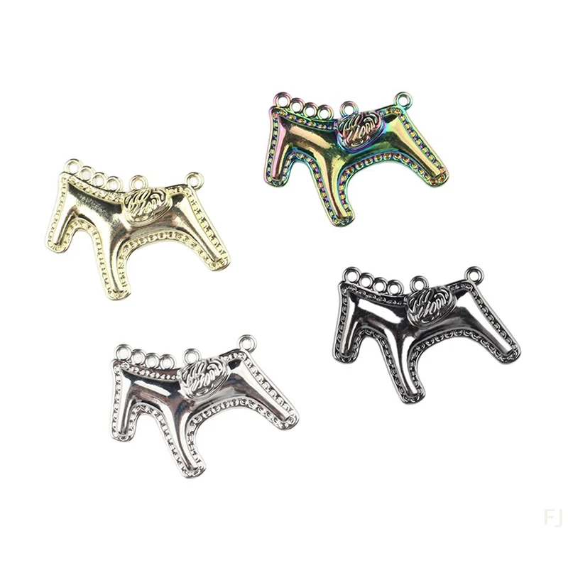 [YU]2pcs Zinc Alloy Painted Rocking Horse Pendant Charms DIY Necklace Bracelet Earrings Accessories