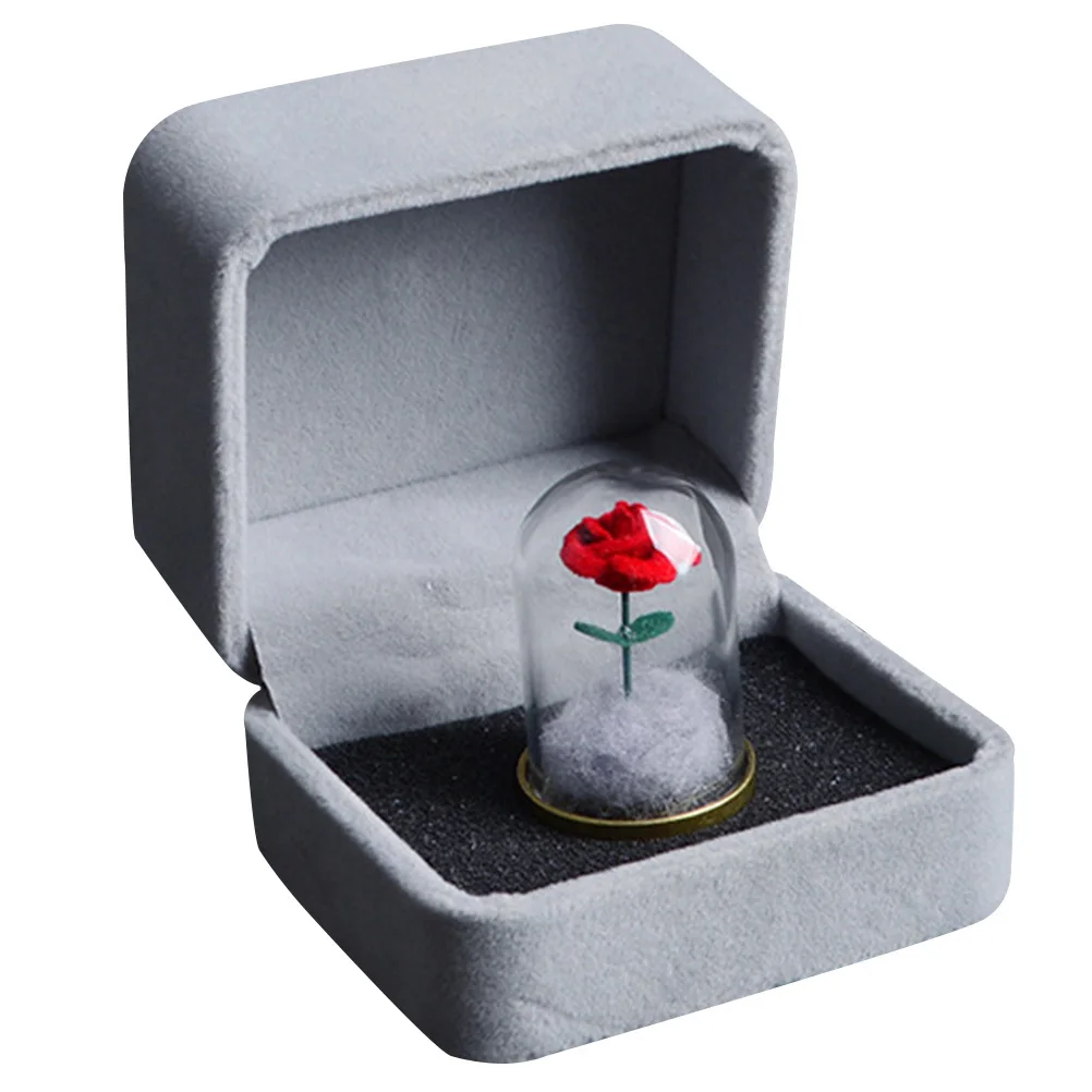 

Preserved Rose in Glass Delicate Eternal Flower Ornament Romantic Gift Choice for Valentines Day Wedding Home Decor
