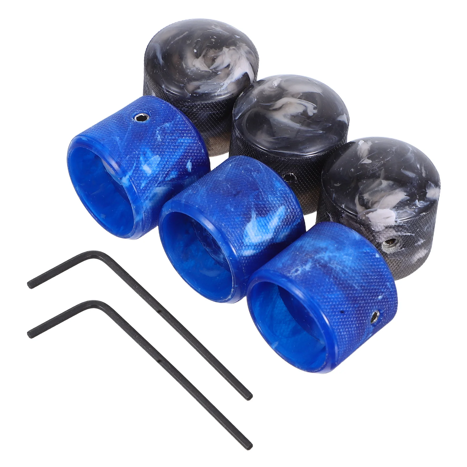 

2Sets Guitar Potentiometer Knobs Blue Gray Adjustable Volume Tone Control Quick Installation Electric Guitar Accessories