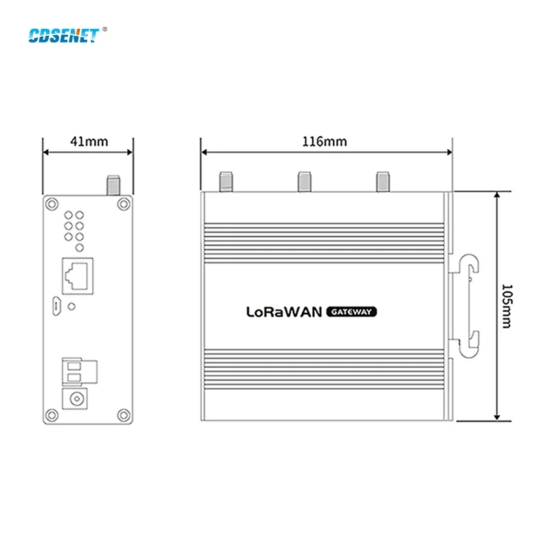 Imagem -02 - Lora High Velocidade Gateway 868mhz Canais 27dbm 3km Cdsenet E870-l868lg12 Half-duplex Protocolo Padrão Lorawan