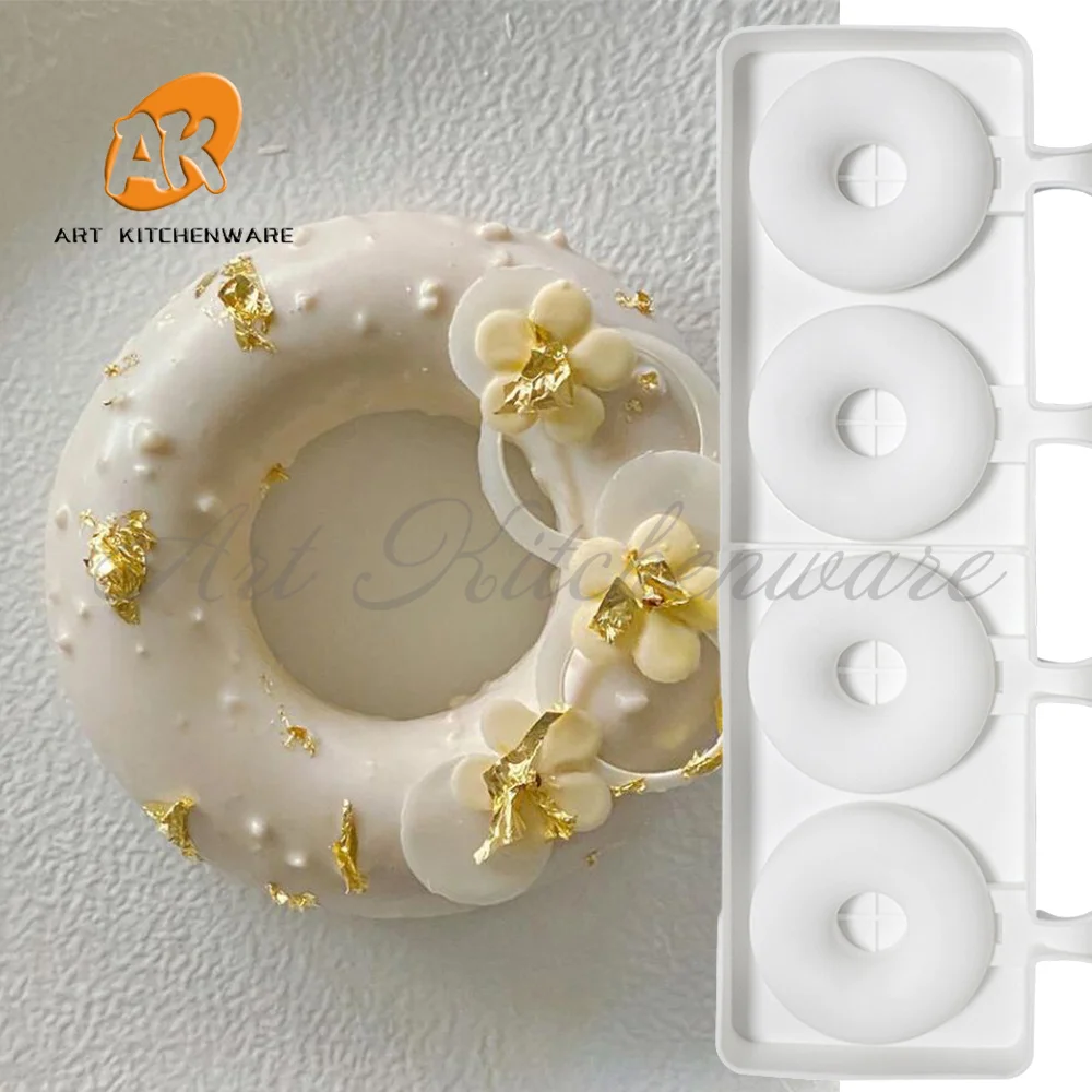 Donuts Siliconen Ijs Mallen 4 Mobiele Ijsbakje Ijslolly Maker Diy Zelfgemaakte Vriezer Ijs Lolly Schimmel Thuis Ice cream Gereedschap