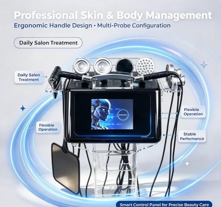 10 in 1 Cavitation EMS Slimming Device for Face Lifting, 448KHz Body Sculpting Machine Skin Firming & Muscle Recovery
