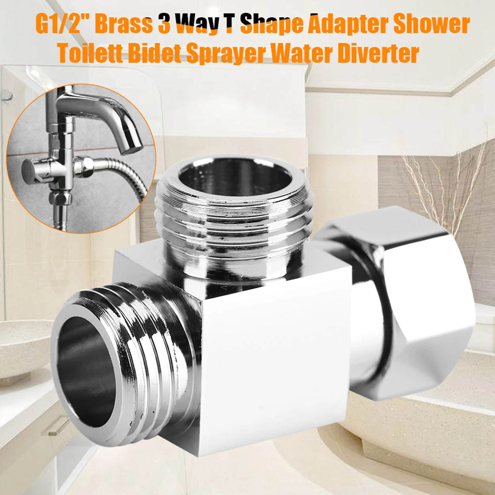 3 Way Brass Chrome Diverter G1/2