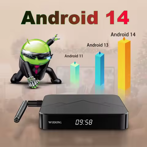 Original Wudung WD05 Android14 TV Box Amlogic S905Y5 Quad Core AV1 BT5 2.4G&amp;5G Wifi 4K HD 4GB 32GB Set Top Box Media Player