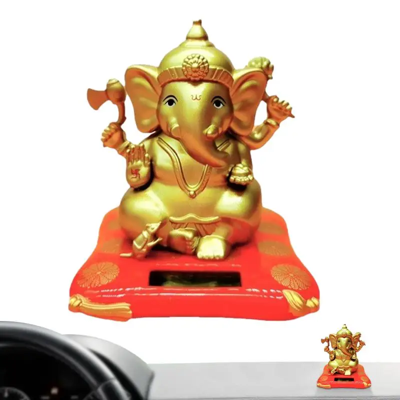 Solar Powered Dancing Elephant Car Animated Bobble Dancer Swing Elephant Automatic Shaking Hand Doll For Table Car Dashboard