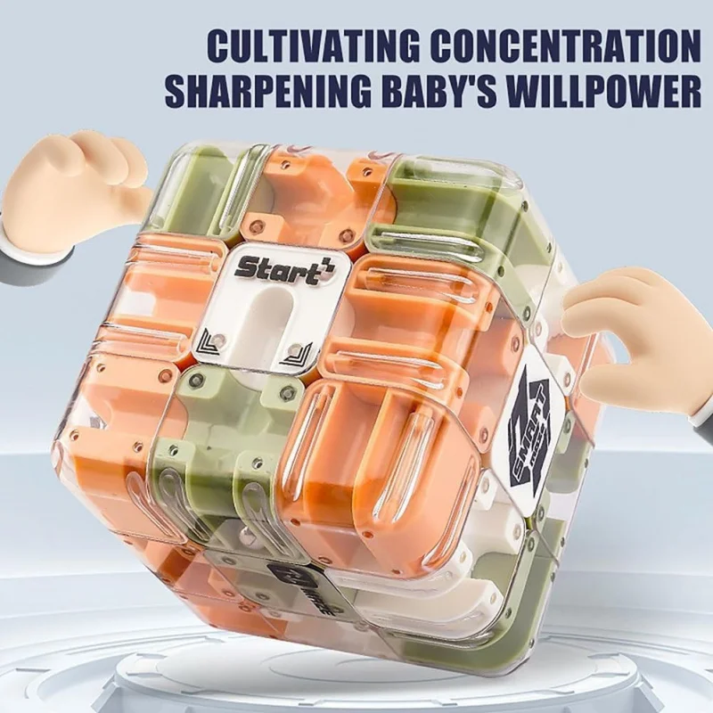 Großer 3D-Labyrinth-Puzzlewürfel – Brain Teaser Labyrinth-Spielspielzeug, 3D-Puzzle-Ball und Würfel für Erwachsene und Teenager, Fokus-Training, Geschenk