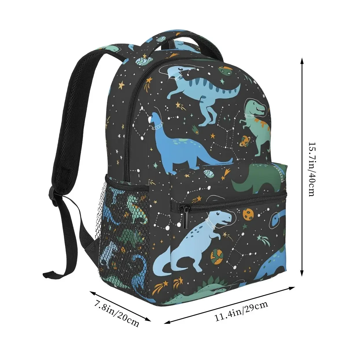 Mochila de dinosaurios espaciales en azul para niños y niñas, mochilas escolares para estudiantes, mochila de viaje de dibujos animados, bolso de hombro de gran capacidad