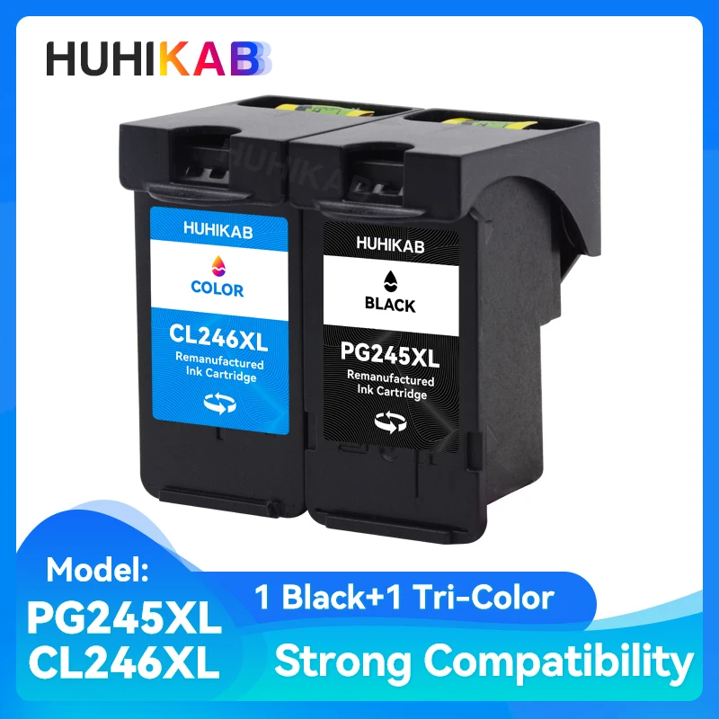 HUHIKAB PG 245 CL 246 XL Ink Cartridge PG245 CL246 Replacement for Canon Pixma MG2922 MG2924 MG3020 MG3022 TR4520 TR4522 MX490