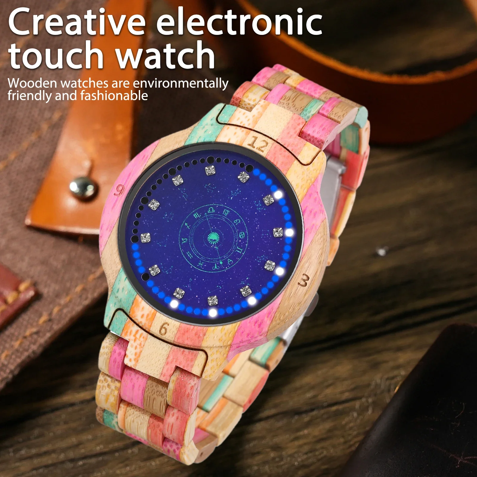 

KityKiss new luxury couples electronic watch fashion leisure couples top electronic sports personalized sandalwood watch