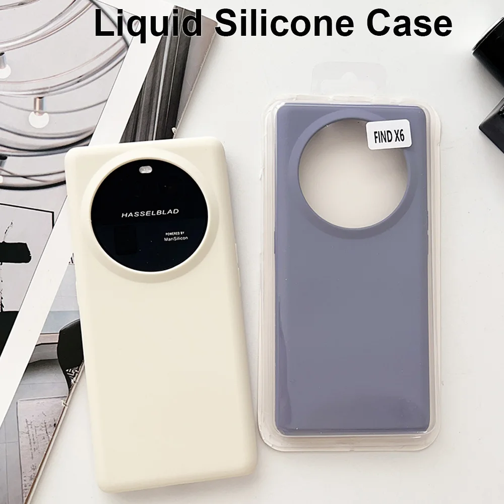 For Oppo Find X6 Official Liquid Silicone Case Shockproof Back cover Soft TPU 360 Protector Shell Skin touch Shell Funda