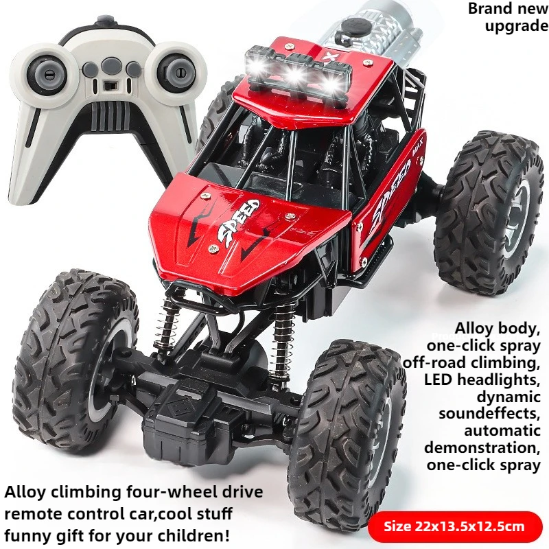 Zabawny prezent - Kawaii Toy Car, terenowe samochody RC z metalową konstrukcją, zdalnie sterowane, odporne na uderzenia, z funkcją wyrzutu powietrza, zabawki dla dzieci.