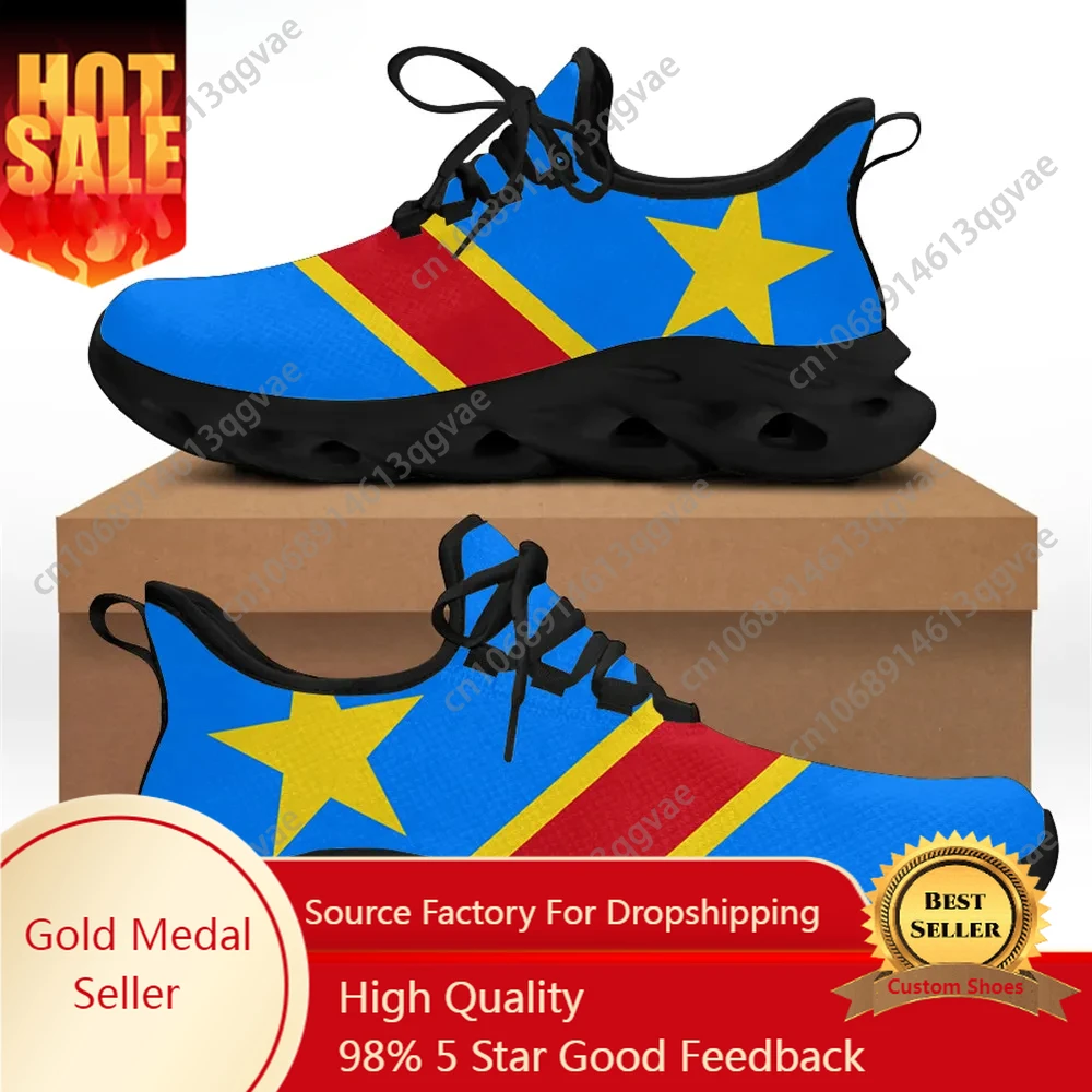 

Republic Of Congo Flag Designer Men Casual Shoes Sneakers Flats Male Lace Up Wear-resistant Tenis Masculino