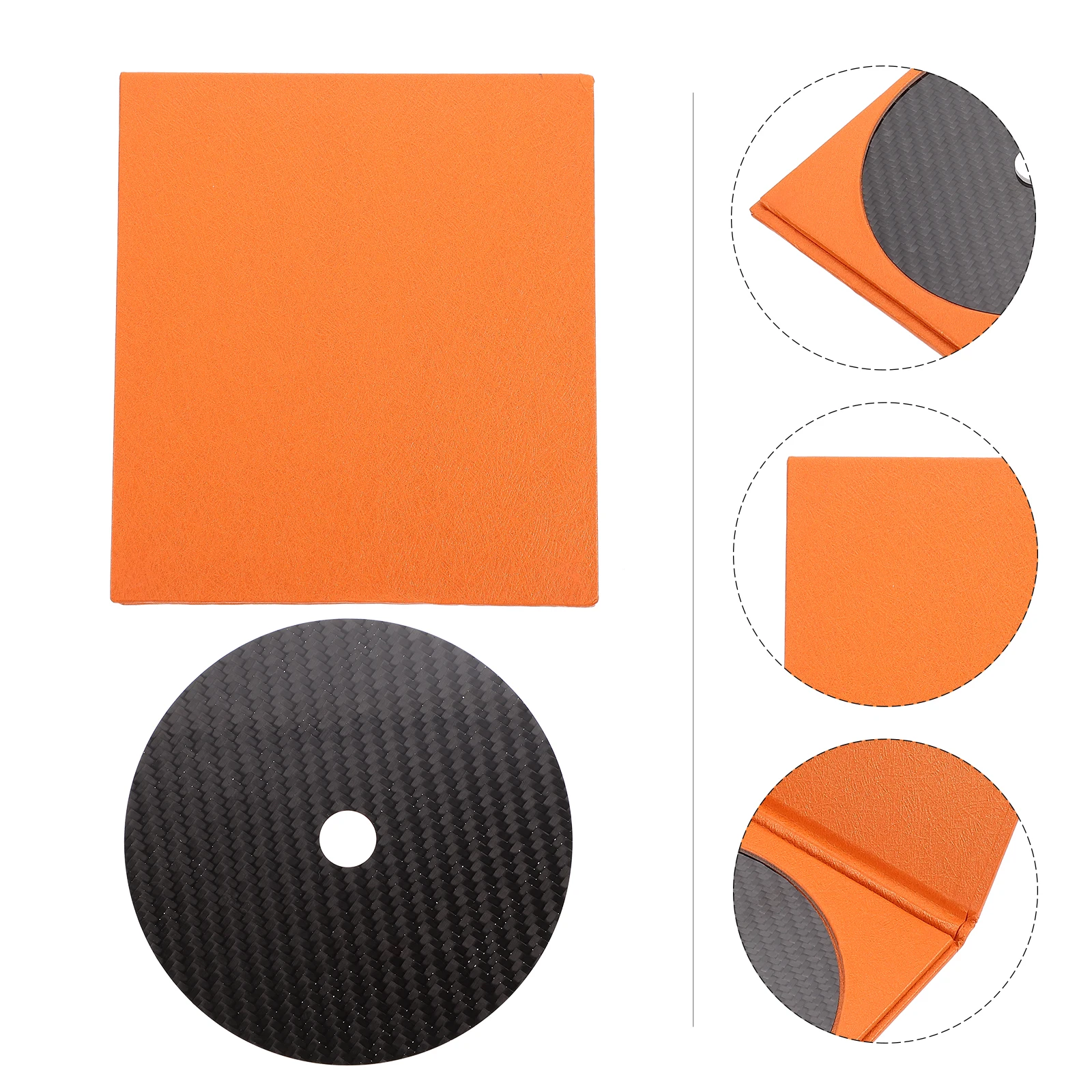 

Carbon Fiber CD Pressure Disk Platter Mat Tuning Pad for Turntable DJs Accessories Sound Quality Vibration Reduction Protection