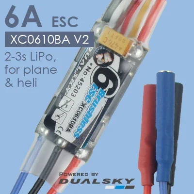 

Dualsky Xc0610ba V2, ESC 6a, 2-3s Lipo, для самолета и гели