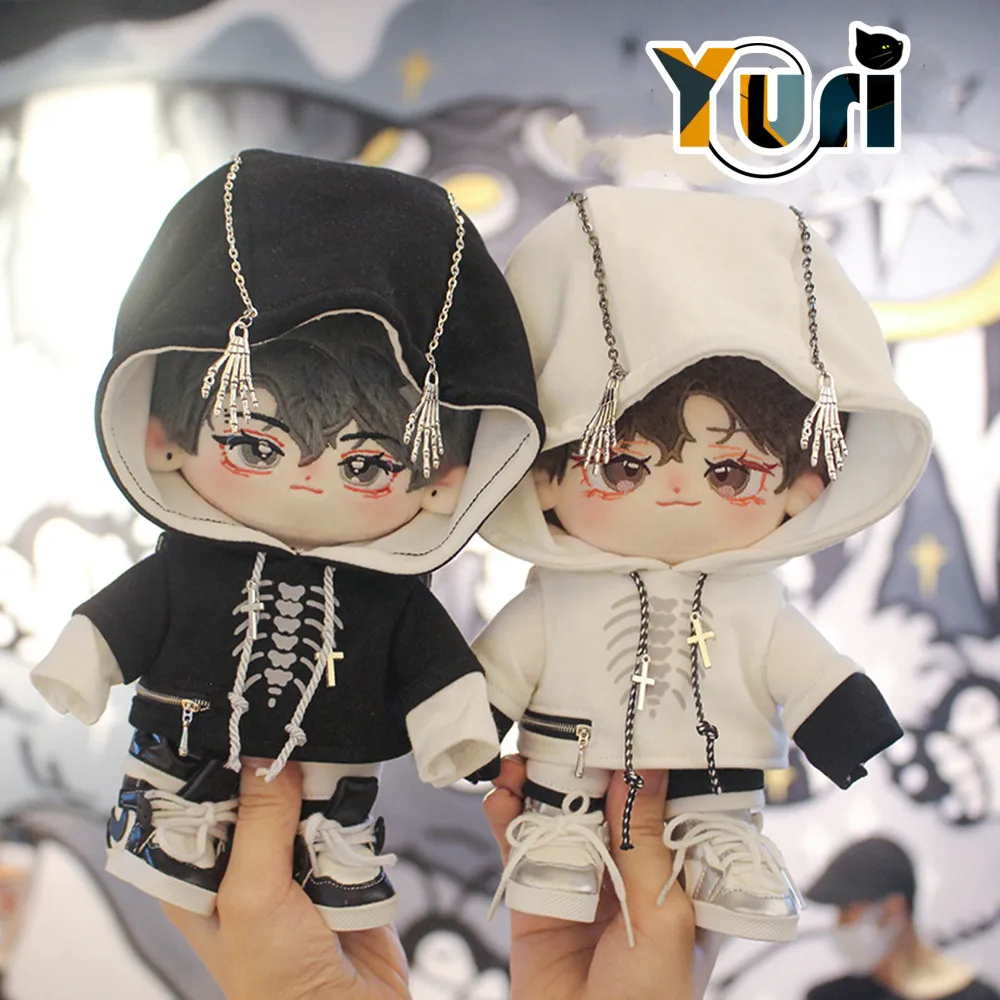 

Limit Kpop Cool Two-color Suit Clothes Costume Clothing For 20cm Doll Toy Acc Black White Cute Cosplay Gift C