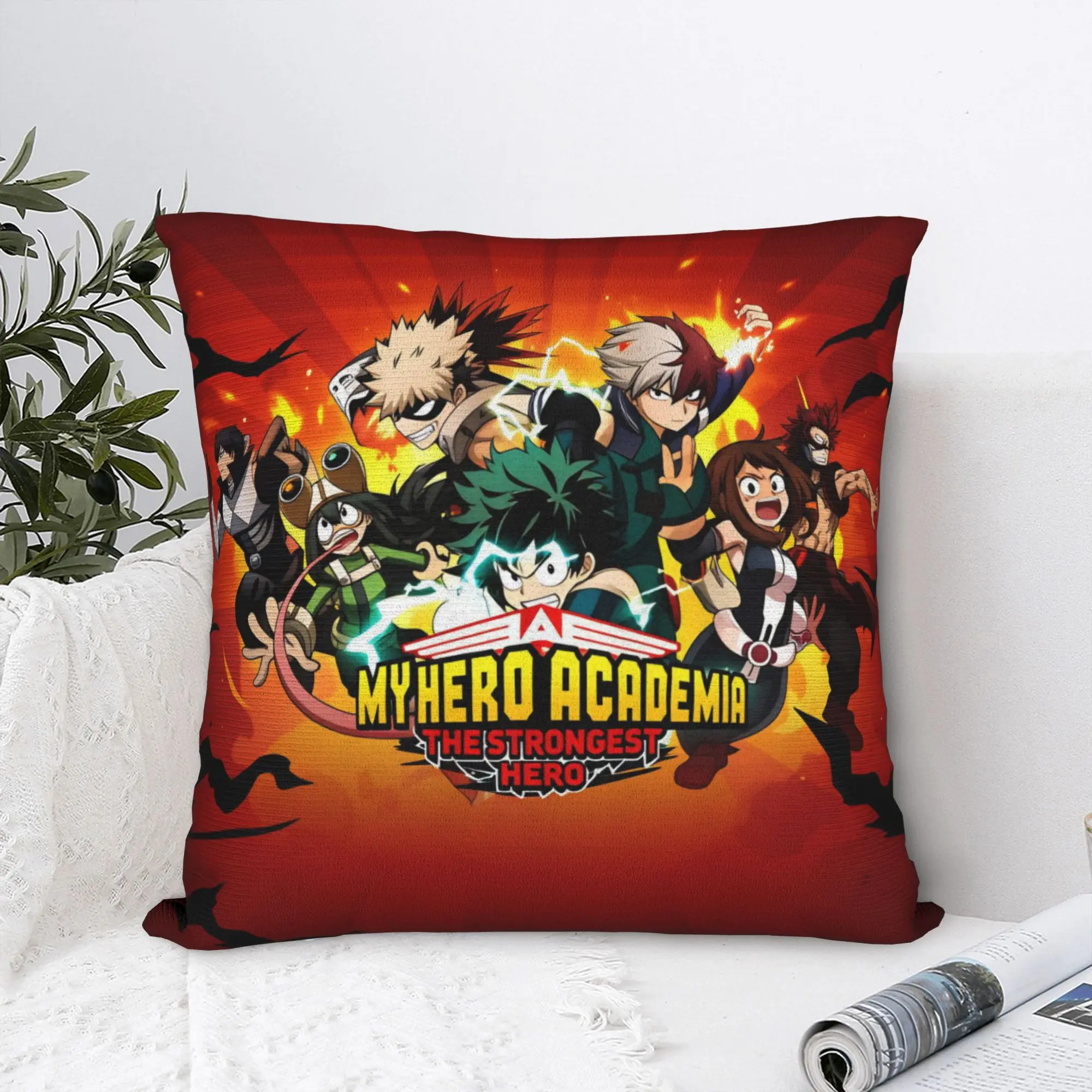 My Hero Academias Anime Japan Manga Cushion Covers  Velvet Cute Pillows for Sofa Home Decor