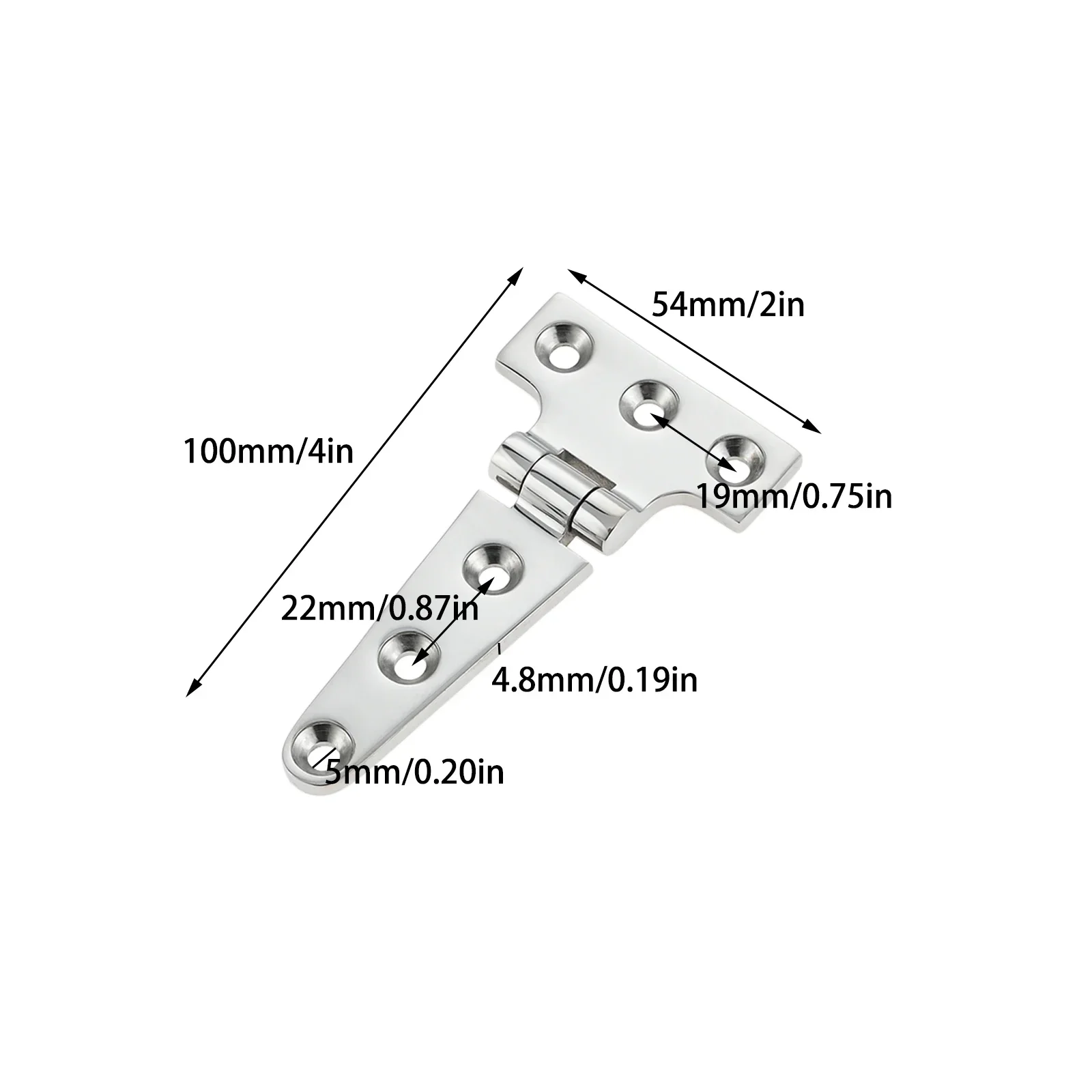 4pcs Marine 316 Stainless Steel 316 Door Hatch T Hinges with Screws 8"x4" 4''x2" 6"x3" Heavy Duty Yacht Boat Hatch Hinge image 5