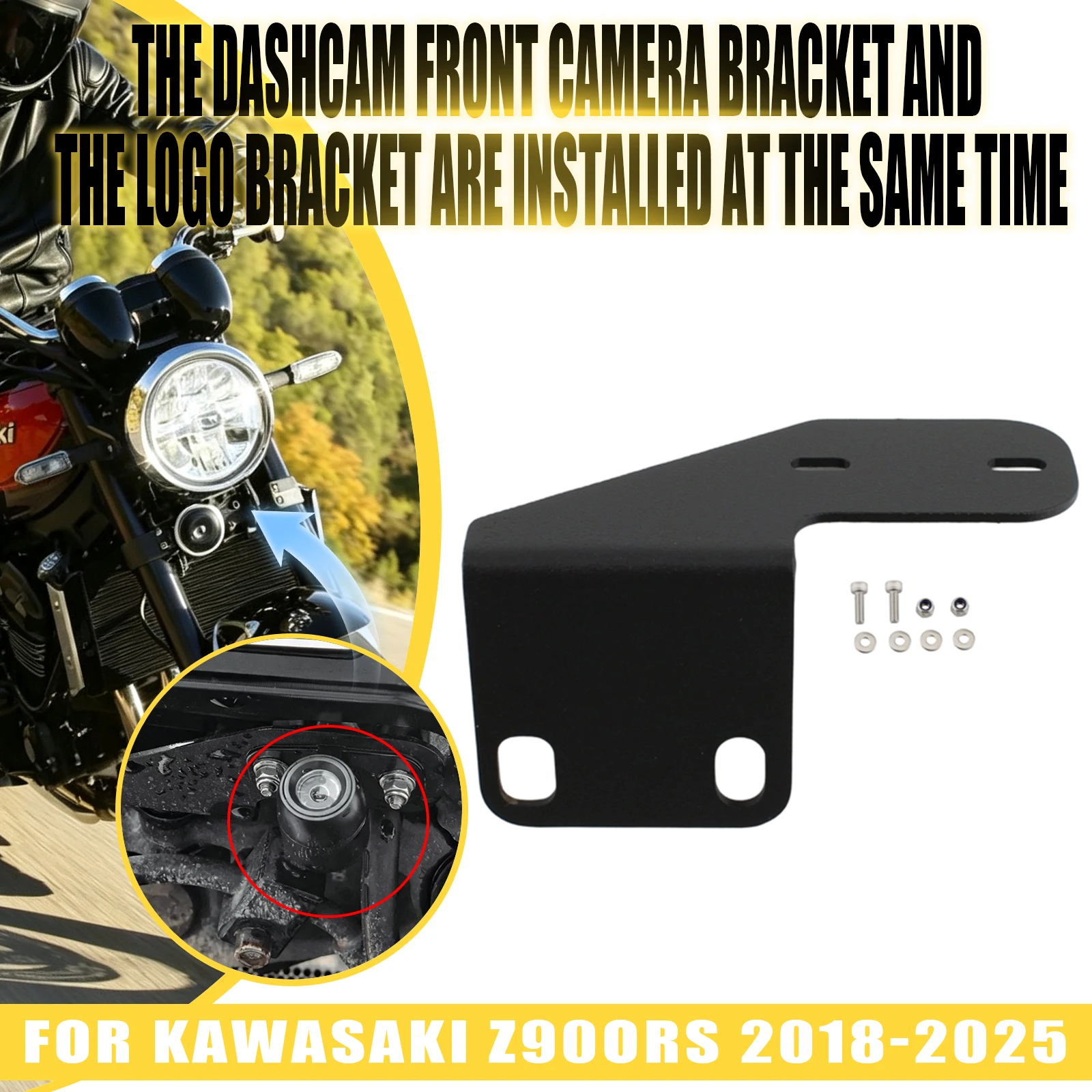 For Kawasaki Z900RS 2018-2025 Accessories Motorcycle Dashcam Bracket Stainless Steel Dashcam Bracket Navigation Bracket