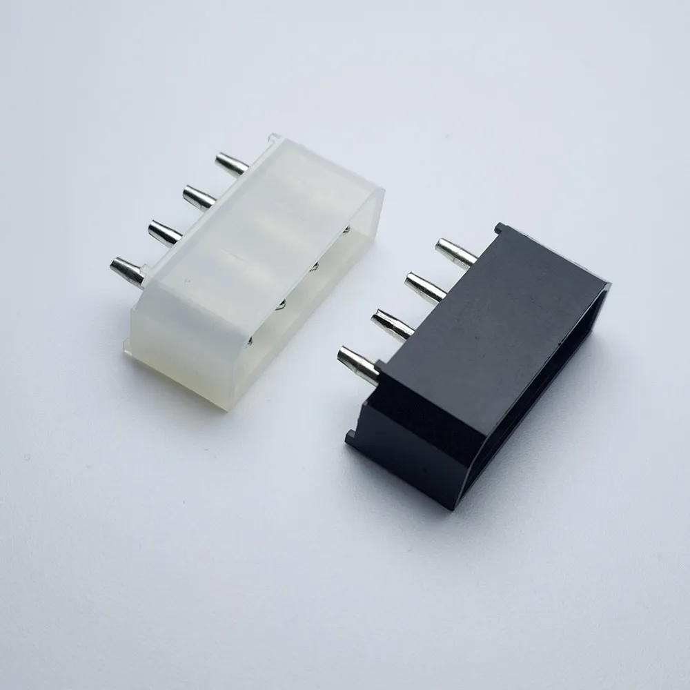 200PCS/1LOT molex 5.08mm white/black big 4P 4D female socket straight hollow needle for PC computer ATX  IDE Power connector