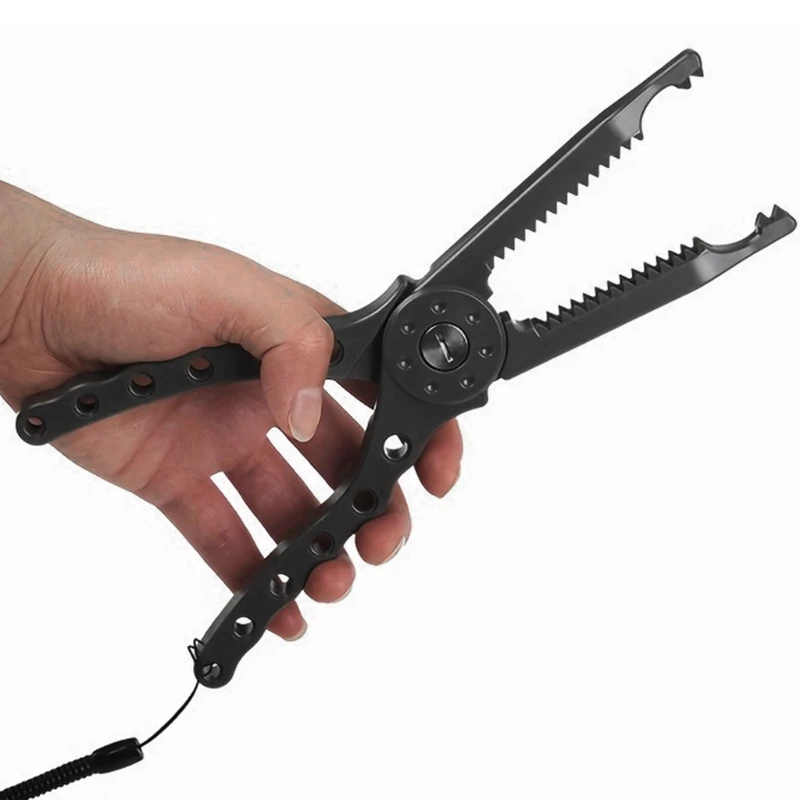 High-Index Plastic Fishing Pliers with Grip & Hook Removal Tool, Durable Catfish Gripper with Non-Slip Handle and Lanyard