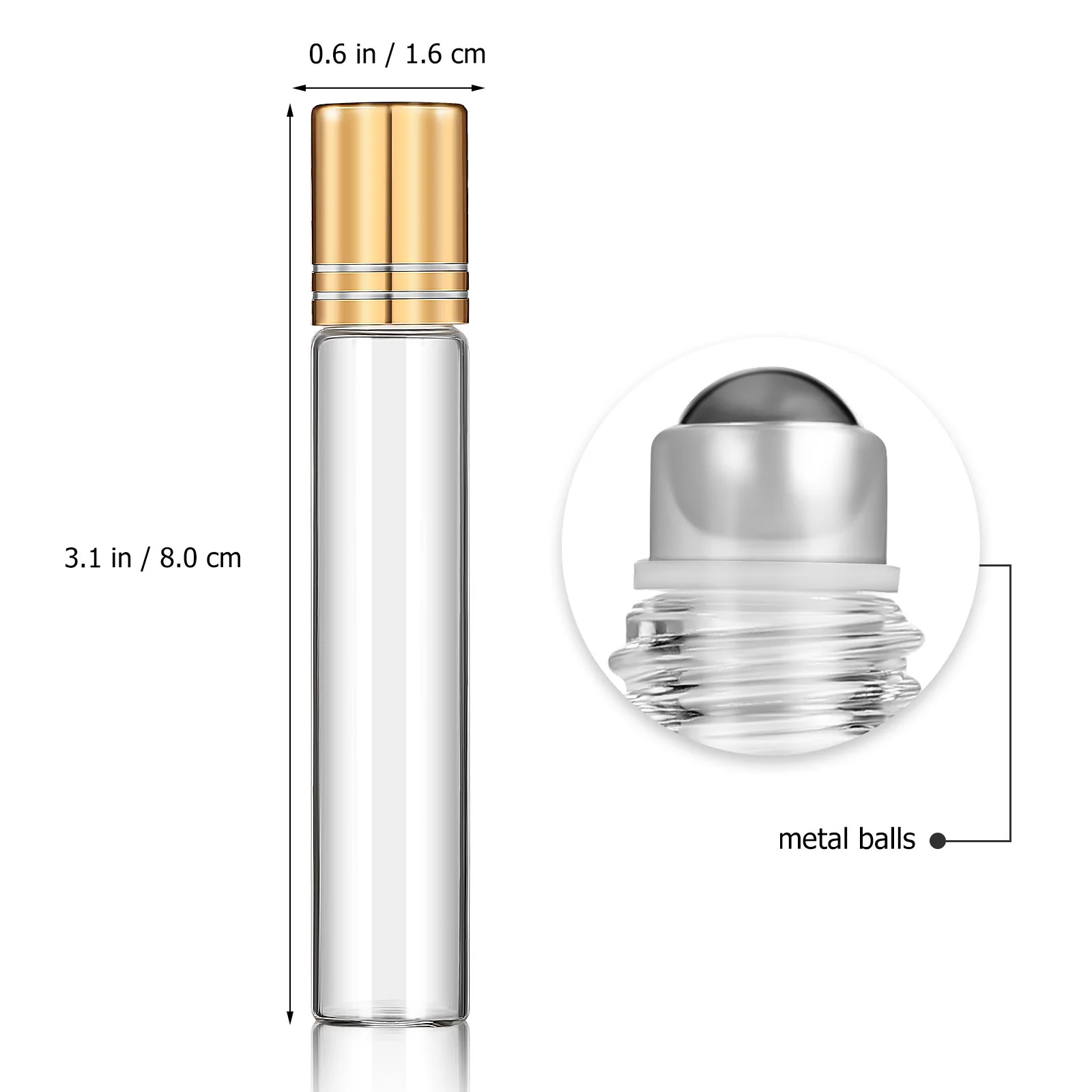 10Pcs Essential Oil Empty Travel Size Leakproof Rollerball Bottles Refillable Small Perfume Roll on Bottles Rollerball Bottle