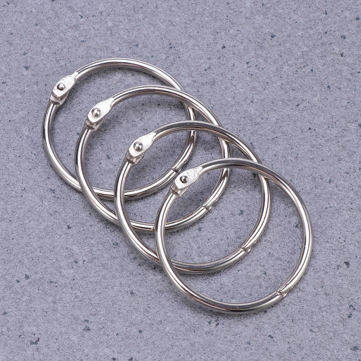 25 قطعة حلقات الكتاب المعدنية فضفاضة ورقة الموثق الفضة 45 سنتيمتر المفاتيح صور كليب المنظم فضفاض ورقة الموثق حلقة كتاب معدني