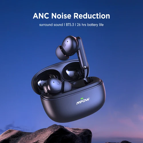 Imagen 2 del producto Mpow-Auriculares deportivos XY-17 ANC con Bluetooth 5,3, cascos internos con reducción activa de ruido, micrófono Dual, 24H de inmersión para música
