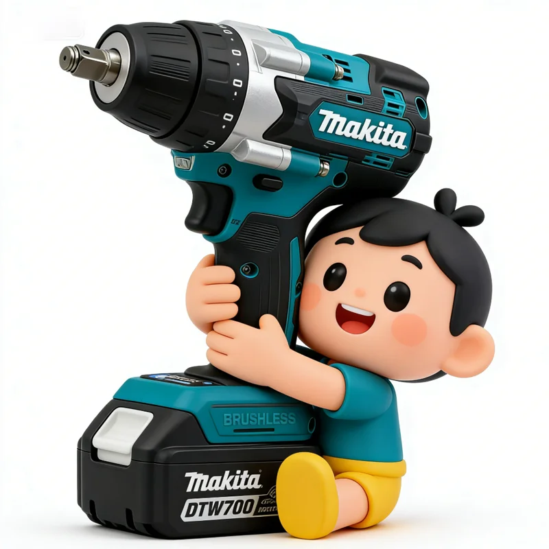 

Makita DTW700 1000Nm Cordless Impact Wrench Brushless Electric Wrench Screwdriver Large Torque Auto Repair Power Tools