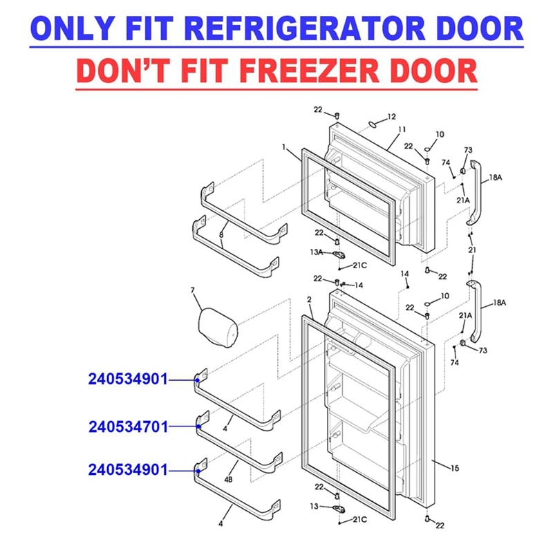 240534701 And 240534901 Refrigerator Door Shelf Rack Bar For Frigidaire Kenmore Replaces AP3214631, PS734936, AP3214630